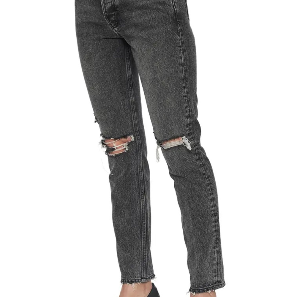 Anine Bing Brenda High Waist Rip Slim Leg Jeans